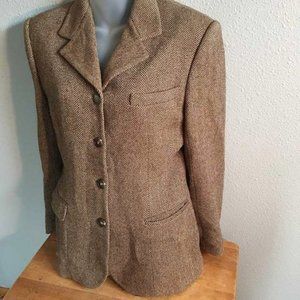Vtg Ralph Lauren Blue Label Herringbone Blazer 12